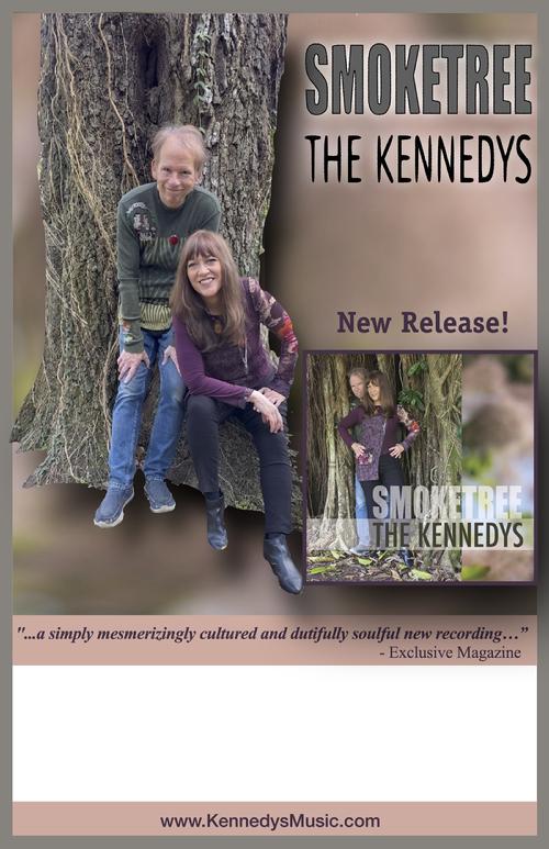 The Kennedys "SMOKETREE' poster. Photos by Elyse Bryant, CD design by Amanda Kavanagh. Pictured: Pete & Maura Kennedy